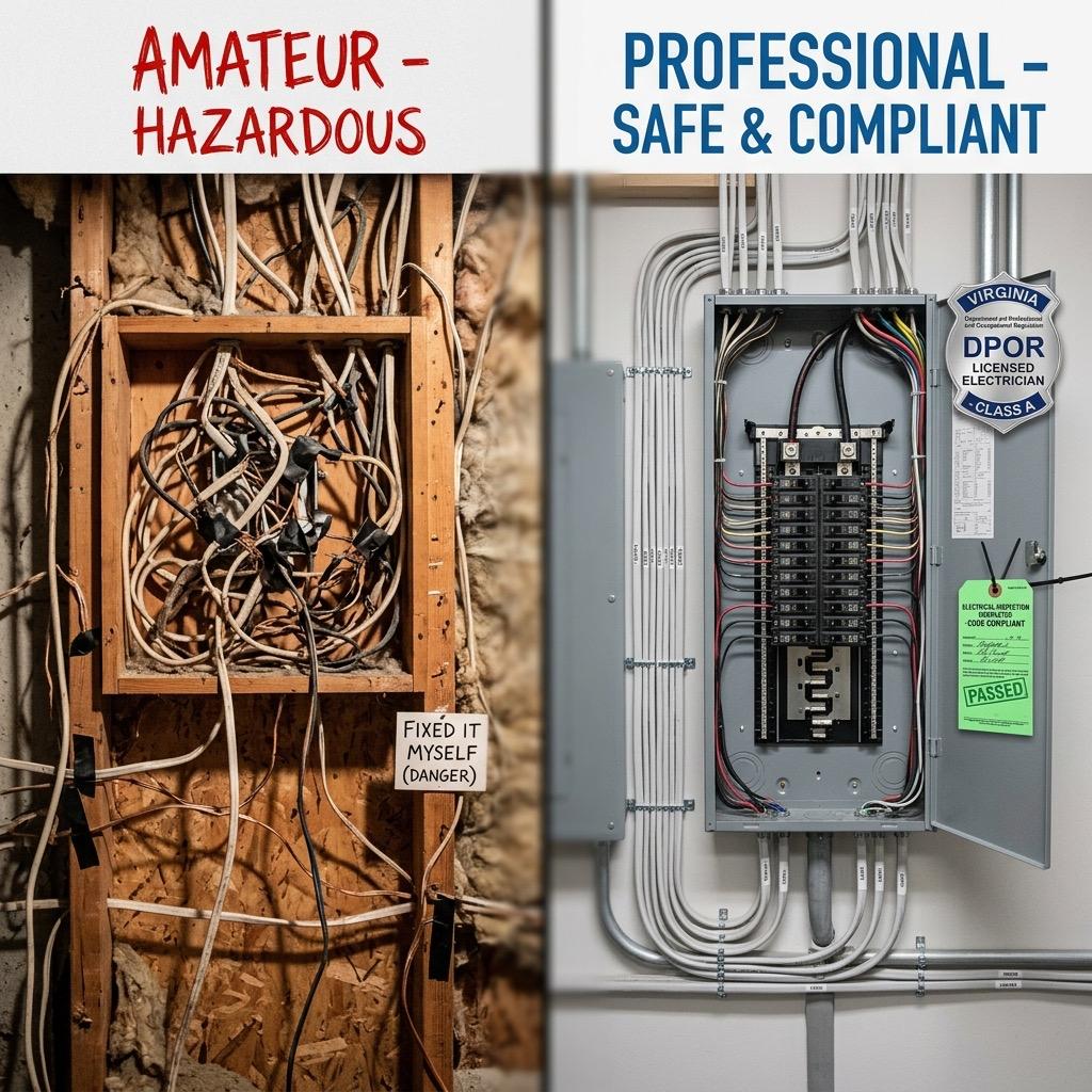 Licensed vs Unlicensed Electricians in Virginia: Risks You Need to Know