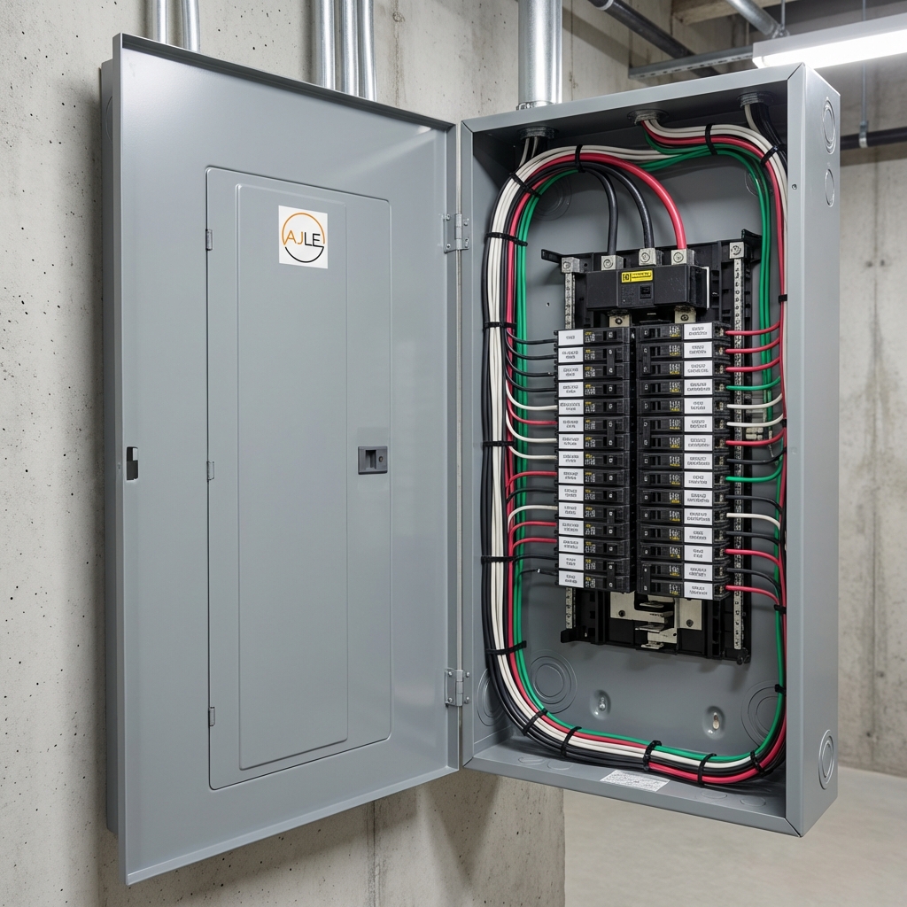 Newly installed Square D electrical panel with clean wiring and clear labels